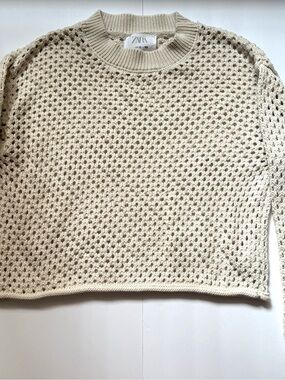 Zara Kids Cream Open Knit Sweater Size 11-12 (152 cm)